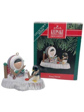Hallmark Frosty Friends Eskimo Keepsake Ornament 1991 12th in Series Boxed Vinta